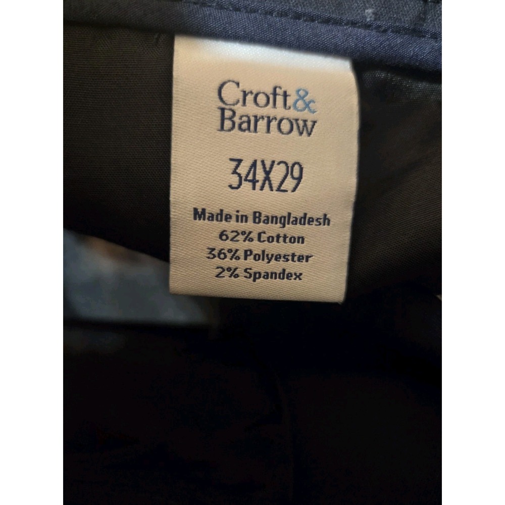 Croft & Barrow Easy Kahki Men's Navy Blue Straight Classic 34x28.5 NWT - Picture 5 of 7